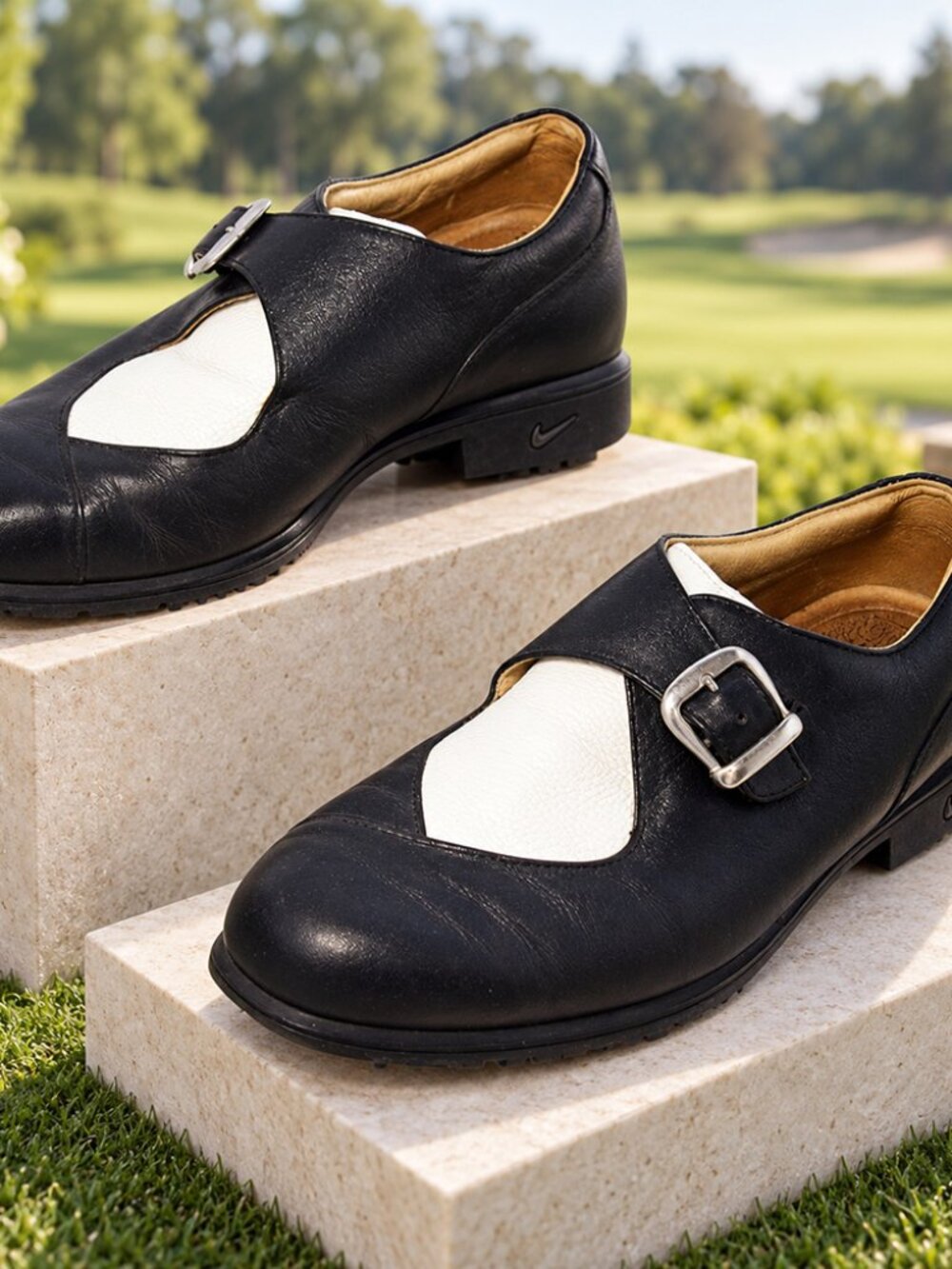 Nike Air Comfort Black White Oxford Golf Shoes Women's 6